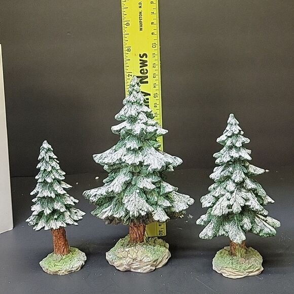 Department 56 Village SNOWY SCOTCH PINES , (Set of 3)  #52615, GREAT Condition! - Picture 4 of 9